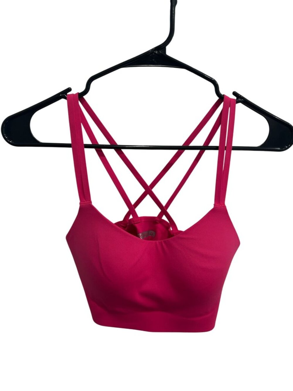 Forever 21 Small Pink Strappy Sports Bra Stretchy Stylish Back Activewear